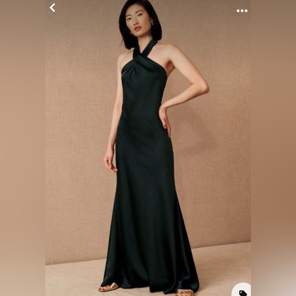 ⭐️⭐️ Ruby Satin Charmeuse Dress from Anthropologie - Dark Emerald, Size 6 ⭐️⭐️